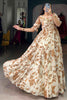 Awesome Beige Color Printed Georgette Function Wear Gown