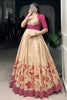 Awesome Pink Floral Printed Silk Festival Wear Gown With Jacket