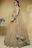 Stunning Beige Foil Work Net Function Wear Lehenga Choli With Dupatta