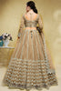 Stunning Beige Foil Work Net Function Wear Lehenga Choli With Dupatta