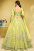 Delightful Lime Yellow Foil Work Net Wedding Wear Lehenga Choli