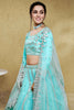 Lovable Sky Blue Foil Work Net Party Wear Lehenga Choli With Dupatta