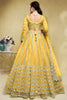 Adorable Yellow Foil Work Net Haldi Wear Lehenga Choli With Dupatta