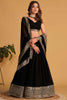 Stunning Black Zari Embroidered Georgette Party Wear Lehenga Choli