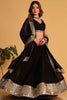 Stunning Black Zari Embroidered Georgette Party Wear Lehenga Choli