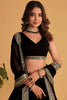 Stunning Black Zari Embroidered Georgette Party Wear Lehenga Choli