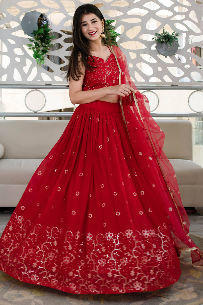 Red Colour SENHORA SAHELI 26 Heavy New Designer Stylish Party Wear Lehenga  Latest Collection 2030 - The Ethnic World