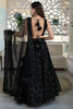 Black Sequins Organza Reception Wear Lehenga Choli With Dupatta