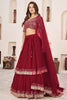 Astonishing Red Sequins Georgette Wedding Wear Lehenga Choli