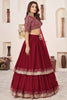 Astonishing Red Sequins Georgette Wedding Wear Lehenga Choli