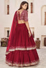 Astonishing Red Sequins Georgette Wedding Wear Lehenga Choli