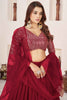 Astonishing Red Sequins Georgette Wedding Wear Lehenga Choli