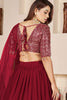 Astonishing Red Sequins Georgette Wedding Wear Lehenga Choli