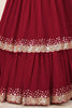 Astonishing Red Sequins Georgette Wedding Wear Lehenga Choli