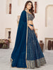 Amazing Blue Sequins Georgette Reception Wear Lehenga Choli