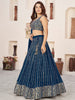 Amazing Blue Sequins Georgette Reception Wear Lehenga Choli