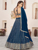 Amazing Blue Sequins Georgette Reception Wear Lehenga Choli