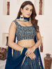 Amazing Blue Sequins Georgette Reception Wear Lehenga Choli