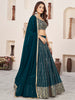 Stunning Teal Green Sequins Georgette Party Wear Lehenga Choli