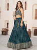 Stunning Teal Green Sequins Georgette Party Wear Lehenga Choli