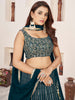 Stunning Teal Green Sequins Georgette Party Wear Lehenga Choli