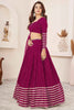 Delightful Rani Pink Sequins Georgette Reception Wear Lehenga Choli