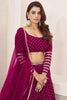 Delightful Rani Pink Sequins Georgette Reception Wear Lehenga Choli