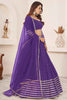 Adorable Violet Sequins Work Georgette Wedding Wear Lehenga Choli