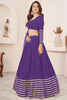 Adorable Violet Sequins Work Georgette Wedding Wear Lehenga Choli