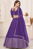 Adorable Violet Sequins Work Georgette Wedding Wear Lehenga Choli