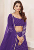 Adorable Violet Sequins Work Georgette Wedding Wear Lehenga Choli