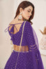 Adorable Violet Sequins Work Georgette Wedding Wear Lehenga Choli