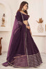 Dazzling Purple Sequins Georgette Engagement Wear Lehenga Choli