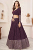 Dazzling Purple Sequins Georgette Engagement Wear Lehenga Choli