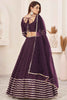 Dazzling Purple Sequins Georgette Engagement Wear Lehenga Choli