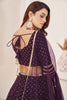 Dazzling Purple Sequins Georgette Engagement Wear Lehenga Choli