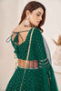 Adorable Teal Green Sequins Work Georgette Function Wear Lehenga Choli