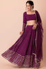 Impressive Purple Sequins Georgette Reception Wear Lehenga Choli