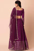 Impressive Purple Sequins Georgette Reception Wear Lehenga Choli