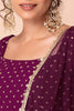 Impressive Purple Sequins Georgette Reception Wear Lehenga Choli