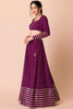 Impressive Purple Sequins Georgette Reception Wear Lehenga Choli
