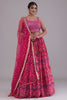 Awesome Pink Digital Printed Georgette Sangeet Wear Lehenga Choli