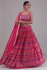 Awesome Pink Digital Printed Georgette Sangeet Wear Lehenga Choli