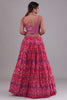 Awesome Pink Digital Printed Georgette Sangeet Wear Lehenga Choli