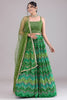 Elegant Green Digital Printed Georgette Lehenga Choli With Dupatta