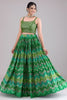Elegant Green Digital Printed Georgette Lehenga Choli With Dupatta