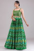 Elegant Green Digital Printed Georgette Lehenga Choli With Dupatta