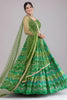 Elegant Green Digital Printed Georgette Lehenga Choli With Dupatta