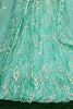 Lovely Turquoise Sequins Net Reception Wear Lehenga Choli