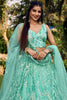 Lovely Turquoise Sequins Net Reception Wear Lehenga Choli